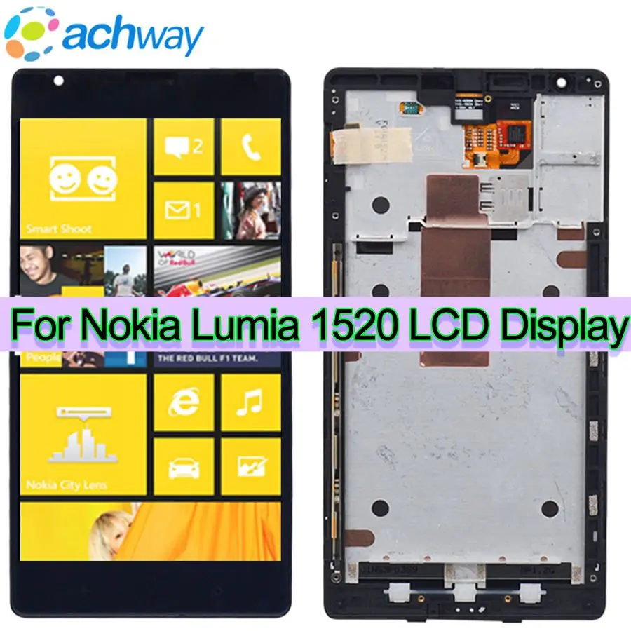 Для Nokia Lumia 1520 ЖК дисплей сенсорный экран дигитайзер в сборе с рамкой Замена +