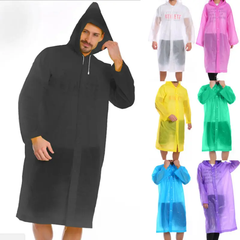 Прозрачный плащ из ЭВА для мужчин и женщин портативный Непромокаемый