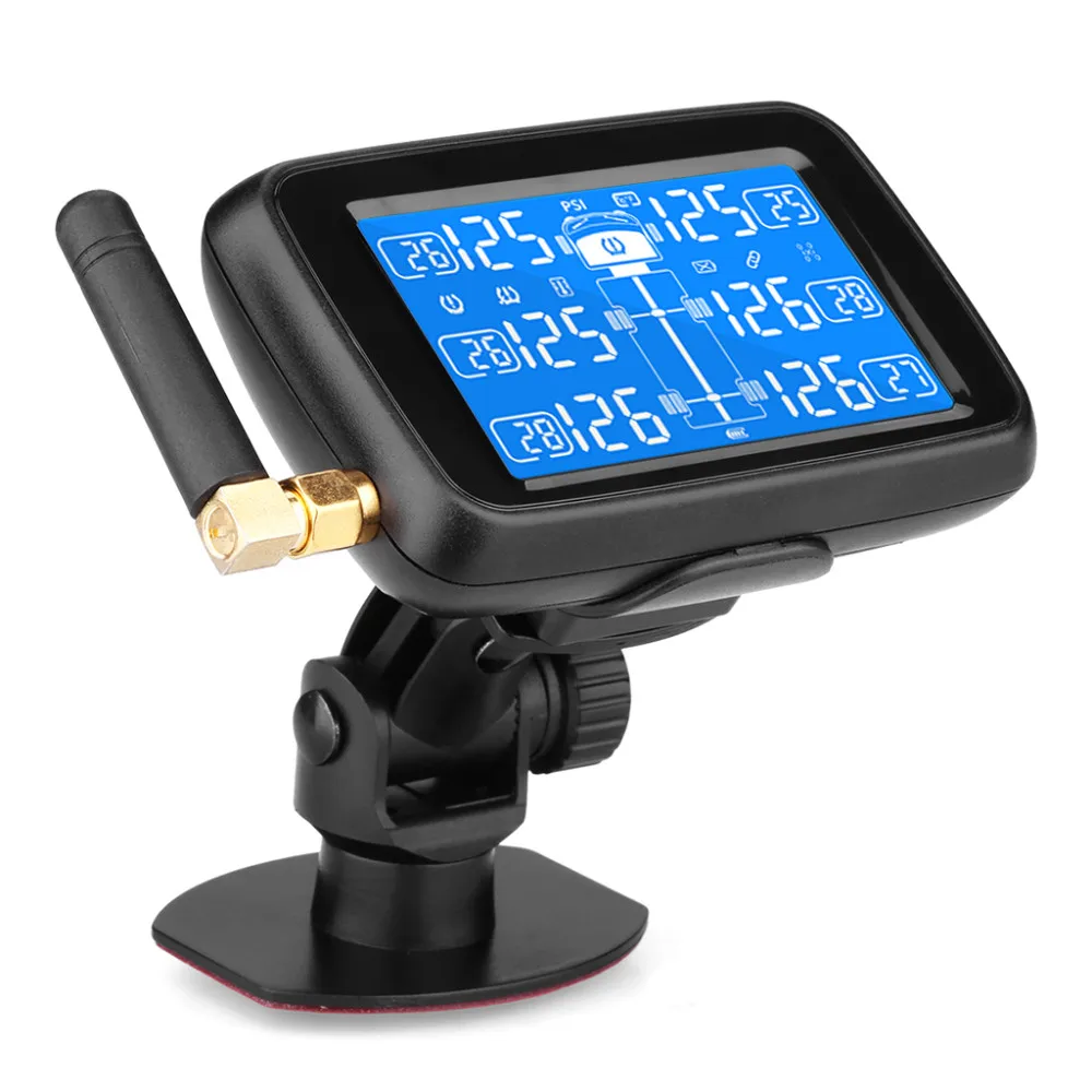 CAREUD U901 Авто Грузовик TPMS Автомобильная беспроводная система контроля давления в шинах с 6 внешними датчиками сменный аккумулятор ЖК-дисплей
