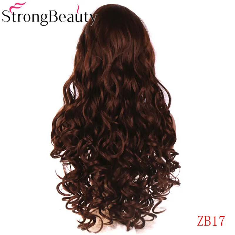 StrongBeauty синтетический парик фронта шнурка длинные волнистые натуральные парики женские парики