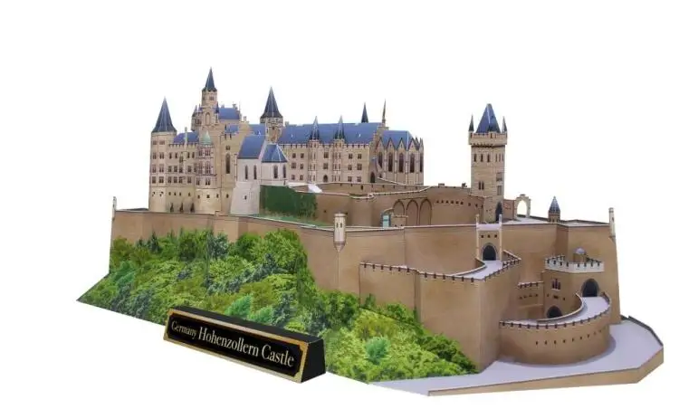 Всемирное классическое здание Германии hohenzollenn замок 3D бумажная модель сделай сам
