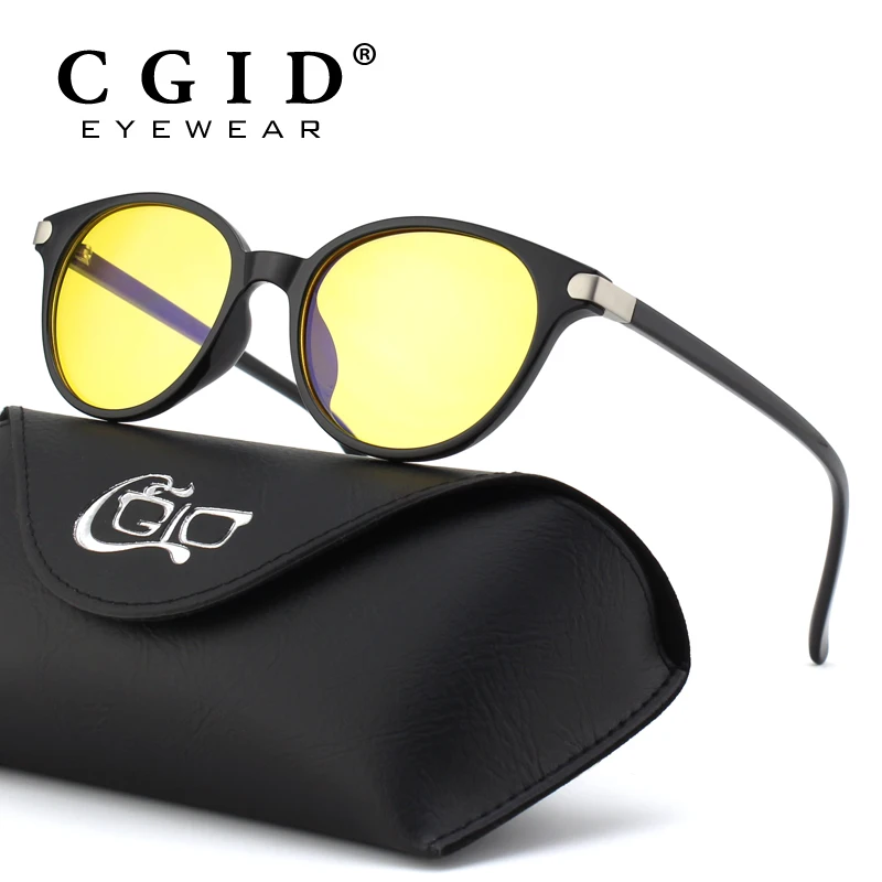 CGID ретро анти синий светильник компьютерные очки для ПК игр с круглой оправой TR90