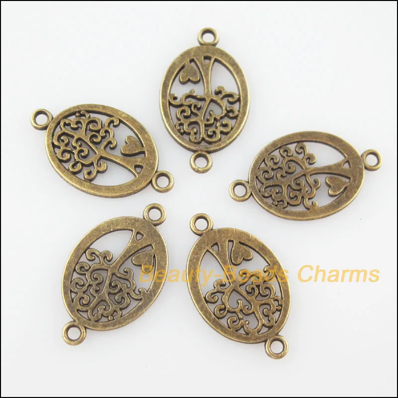 Новый 30 шт. состаренная бронза Цвет Овальный Амулеты с деревом жизни Подвески
