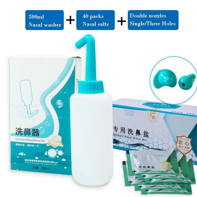 

500ML Nose Wash System Sinus & Allergies Relief Nasal Pressure Rinse Neti pot