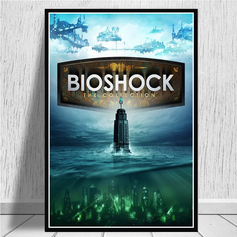 0008 Постеры и принты Bioshock Rapture видео игры ретро детский подарок плакат стены Искусство картина холст живопись для комнаты домашний декор - Цвет: 0008