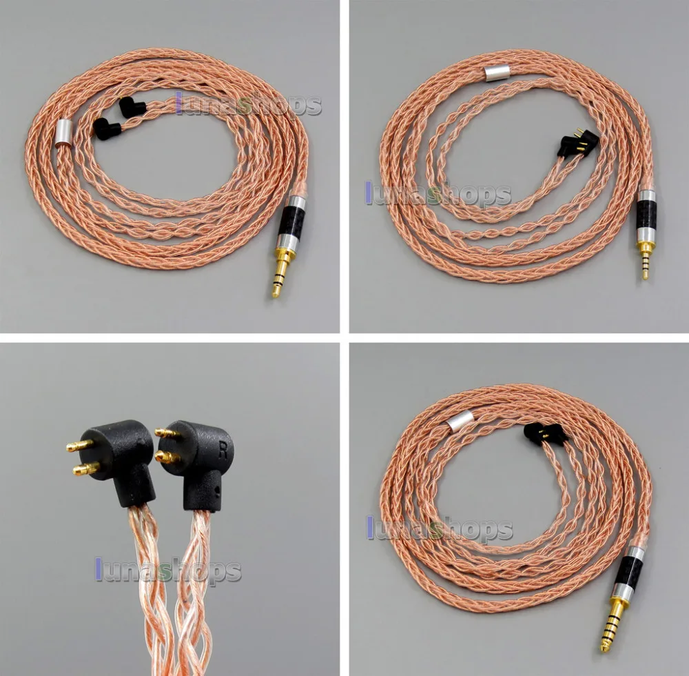 

100ohm Copper 8 core 2.5mm 4.4mm Balanced MMCX Pure OCC Copper Earphone Cable For Etymotic ER4B ER4PT ER4S ER6I ER4 LN006127