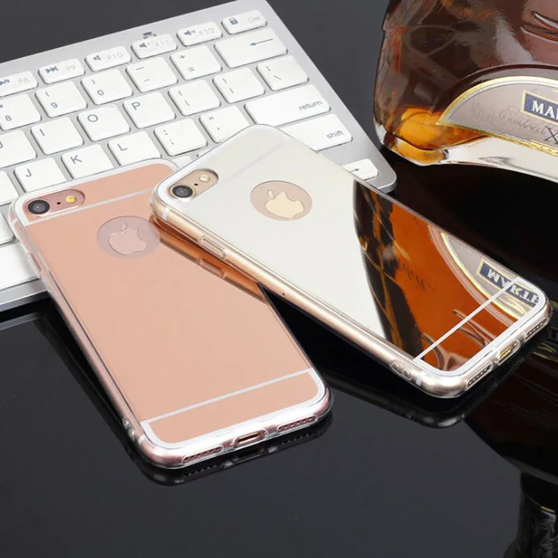 Зеркальный чехол для iPhone X мягкая задняя крышка 7 8 Plus i5 i6 6sp зеркальный