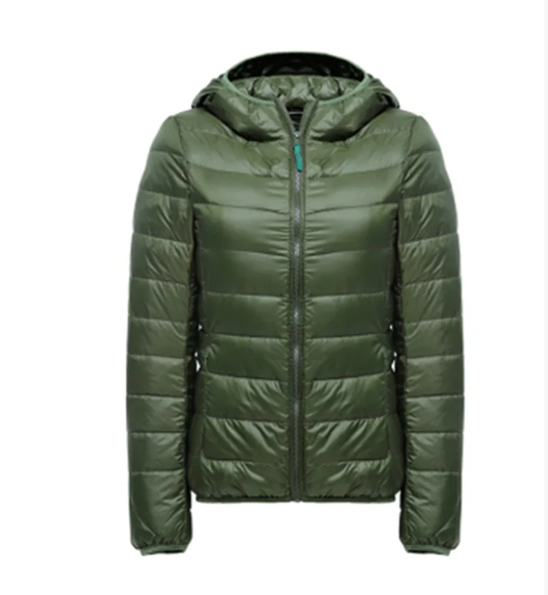2017 Женский ультра легкий пуховик зимний на утином пуху женские тонкие парки с