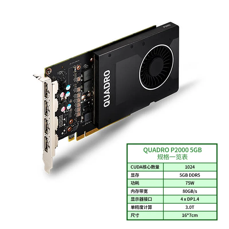 Leadtek NVIDIA Quadro P2000 5 Гб профессиональный графический дизайн 3D моделирование рендеринг графическая карта