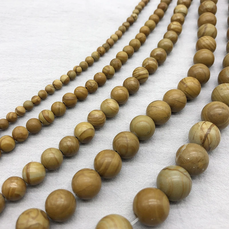 Бусины в полоску из натурального дерева бусины виде камня 4/6/8/10/12 мм подходят для