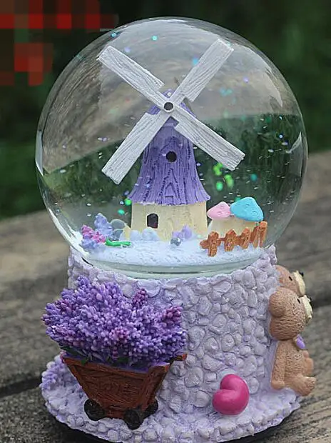 Ротари снег цветок хрустальный шар музыкальная шкатулка подарок на день