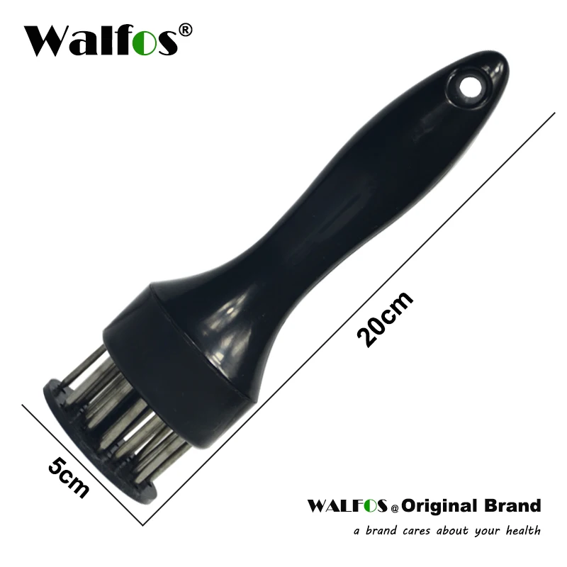 WALFOS нежное свободное мясо, стейк, молоток для мяса, разбивание мяса, тендерайзер, паундеры с иглой из нержавеющей стали, инструменты для приготовления пищи - Цвет: WALFOS black