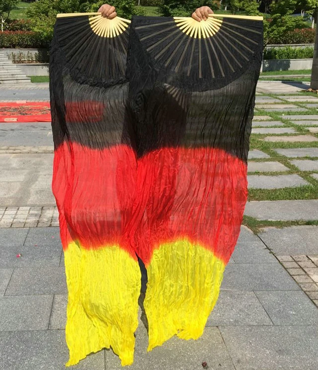 Длинная фата из натурального шелка для танца живота толстая Фата черный красный