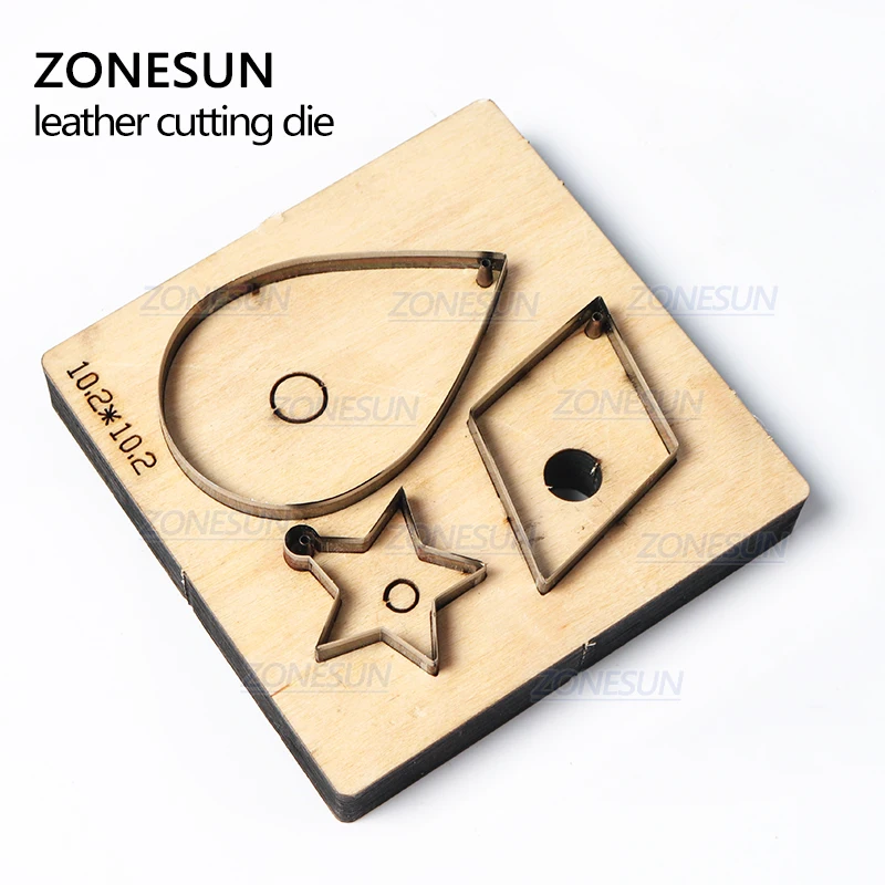 ZONESUN T8 изготовленные на заказ вырезанные кожаные серьги высечки сталь правило