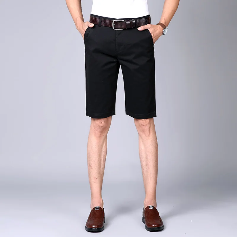

NIGRITY 2019 Summer New Men's Basic Shorts Smart Casual Fashion Pockets Solid Color Black Blue Khaki Large Size 28-40