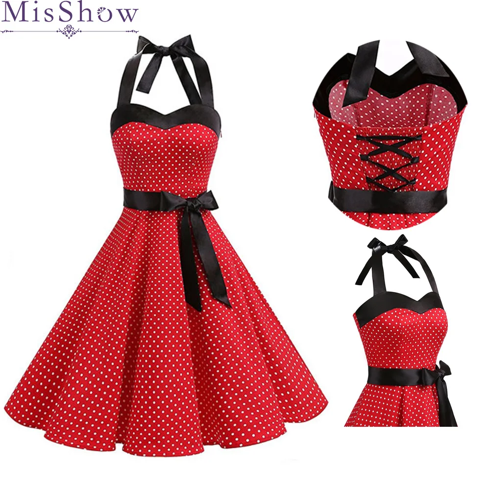 Женское винтажное платье с принтом в горошек вечерние платья трапеции размера