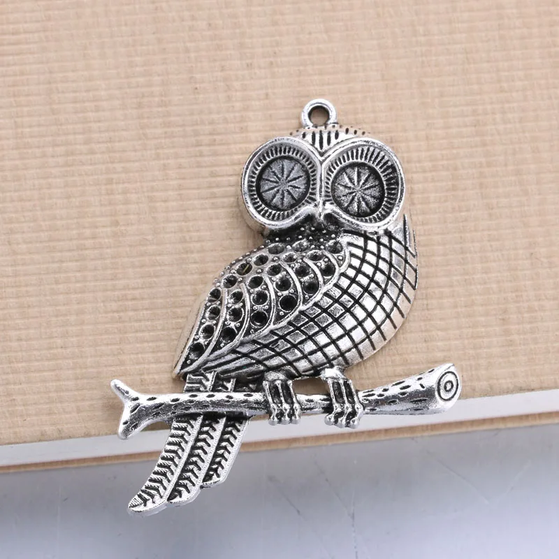 5pcs 50x40mm Ancient silver owl lucky Necklace Pendant Jewelry Accessory Making Retro Style 0509 | Украшения и аксессуары