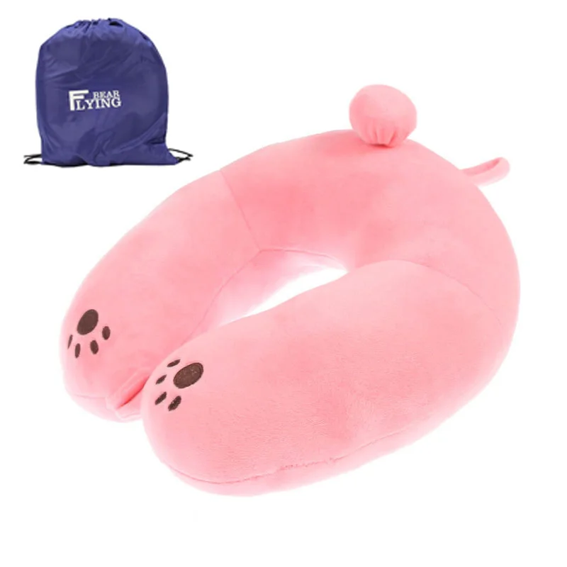Pink 2 in 1 Дорожная подушка для шеи u-образная унисекс подушка для шеи самолет офисная подушка для обеда подушка для шеи аксессуары для путешествий - Цвет: Pink 2 in 1