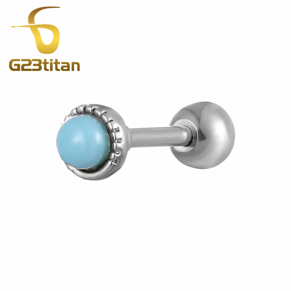 G23titan, аксессуары для тела, ушной хрящ, колючая спираль, пирсинг, шпильки, натуральный камень, 16 г, серьги, кольца - Окраска металла: Ear Tragus