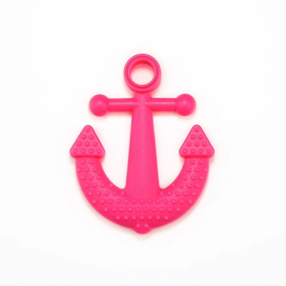 Dark Pink Sutoyuen, силиконовый Прорезыватель с якорем, мягкий, без бисфенола, прорезыватель для зубов, ожерелье, подвеска, безопасная для ребенка, жевательная игрушка, ювелирное изделие для кормления ребенка, Прорезыватель для зубов, 1 шт - Цвет: Dark Pink