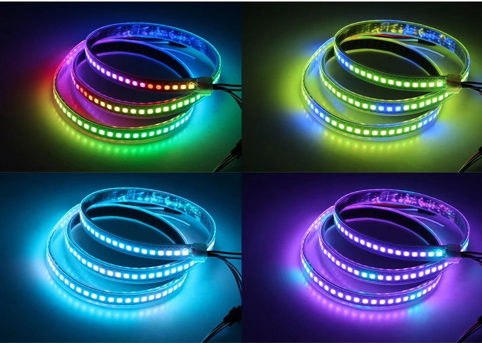 WS2812B Светодиодные ленты 5050 RGB Водонепроницаемый светодиодный ленты ws2812 5 м программируемый мечта полный Цвет Светодиодные ленты s 5 v гибкие для использования на природе, украшения