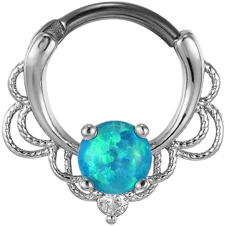 Septum Clip G23titan Опал Камень перегородка клипса пирсинг носа кольца очаровательный Опал Кристалл сосков уха пирсинг серьги Модные Украшения для тела - Окраска металла: Septum Clip