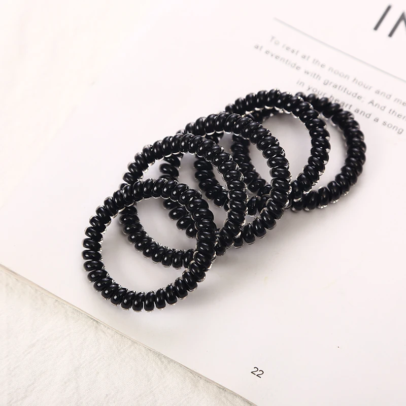 10 шт. черная резинка для волос аксессуары бесследная Женская эластичные резинки