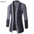 Мужской Повседневный Кардиган FGKKS, серый хлопковый свитер, одежда для весны, 2020