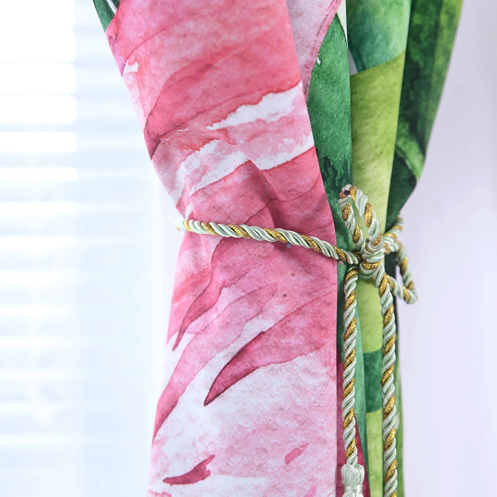 Занавеска с тропическими листьями фламинго занавеска высоким затенением на окно