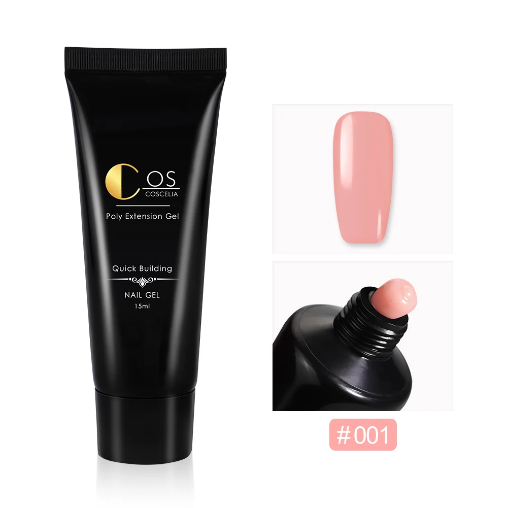 ONLY GEL 001 COSCELIA гель для набор для наращивания ногтей с инструментами для французского маникюра гель Лак Кисть для нейл-арта гель для наращивания ногтей - Цвет: ONLY GEL 001