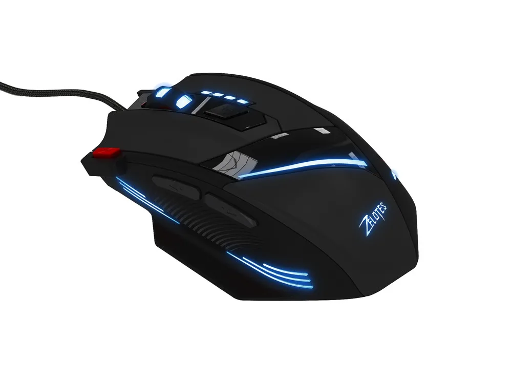 ZELOTES T-60, 7200 dpi, Профессиональная USB Проводная оптическая 7 кнопок игровая мышь для компьютера, ПК, ноутбука, игры# ZS