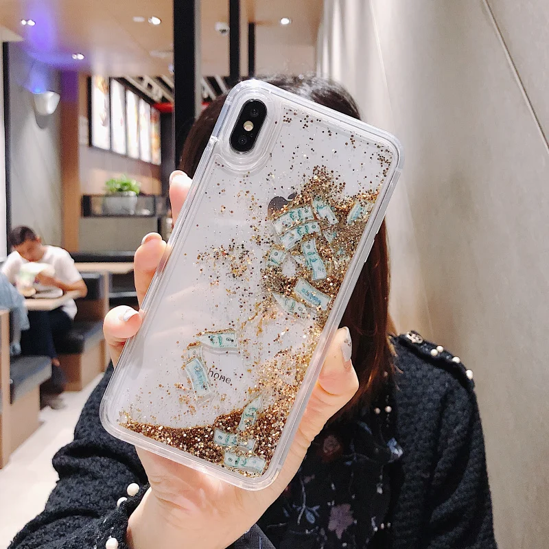 GURIOO светлый блестящий чехол для iPhone 7 8 6 6s Plus Чехлы X XR XS Max кошка PC + ТПУ зыбучий