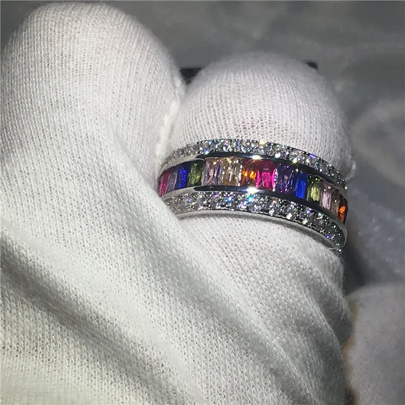 Кольцо обещание обручальное кольцо с белым золотом для женщин принцессы