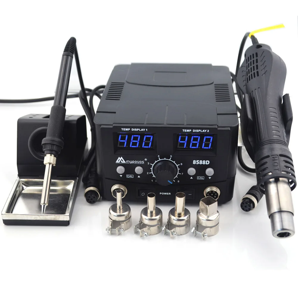 8588D 800 Вт 2 в 1 цифровой ESD фена паяльная станция сварочный паяльник 220 В для SMD распайки паяльная станция 8586 обновления - Цвет: 8588D