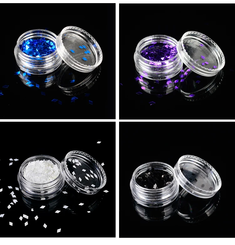 

WUF 1 Bottle 3*2mm Nail Sequins Designs 12 Colors Available Nail Glitter Laser Sparkling Nail Art Sequins Decoration