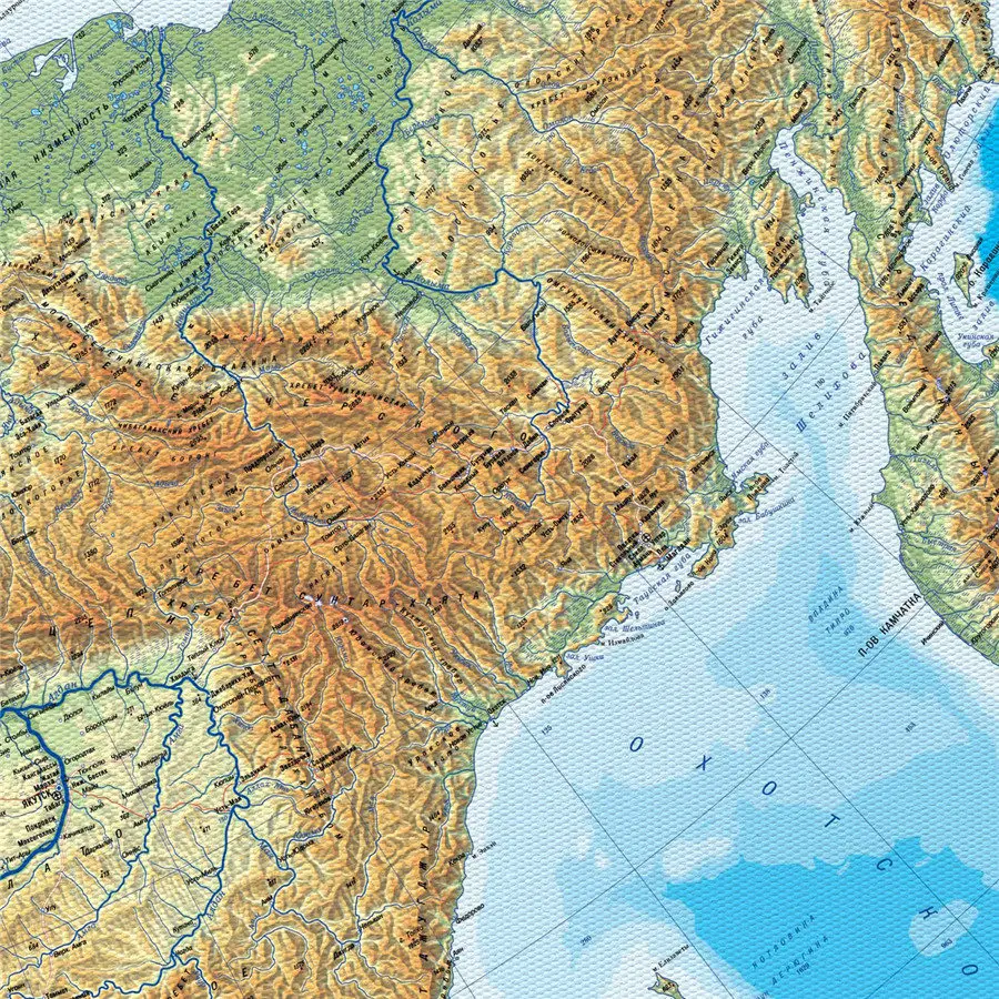 Россия Карта с дорогами и городами географический рисунок изысканный дизайн для