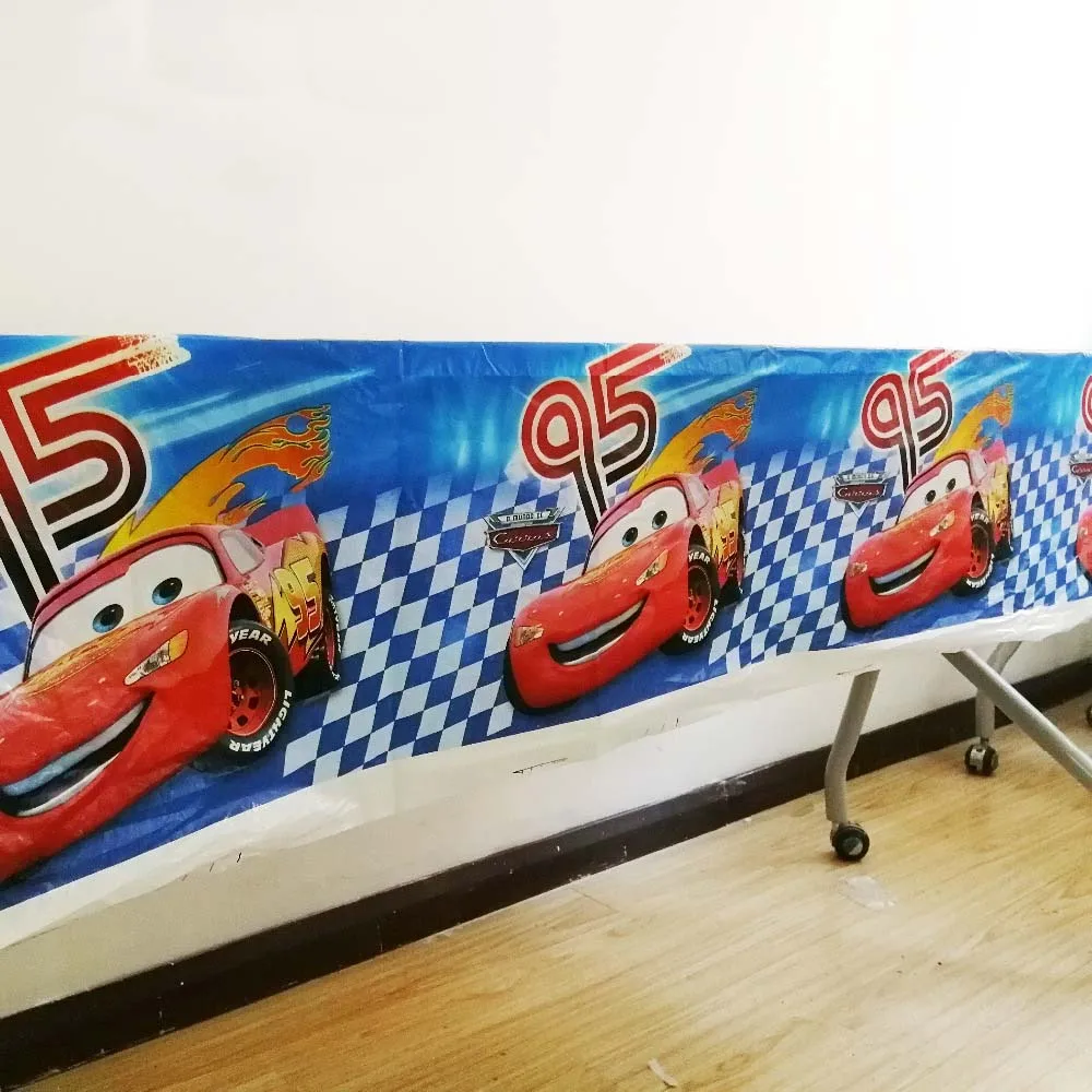 tablecloth Mcqueen малыш день рождения принадлежности скатерть чашка тарелка соломенная салфетка Подарочный пакет конфеты коробка попкорн события Patry украшения - Цвет: tablecloth