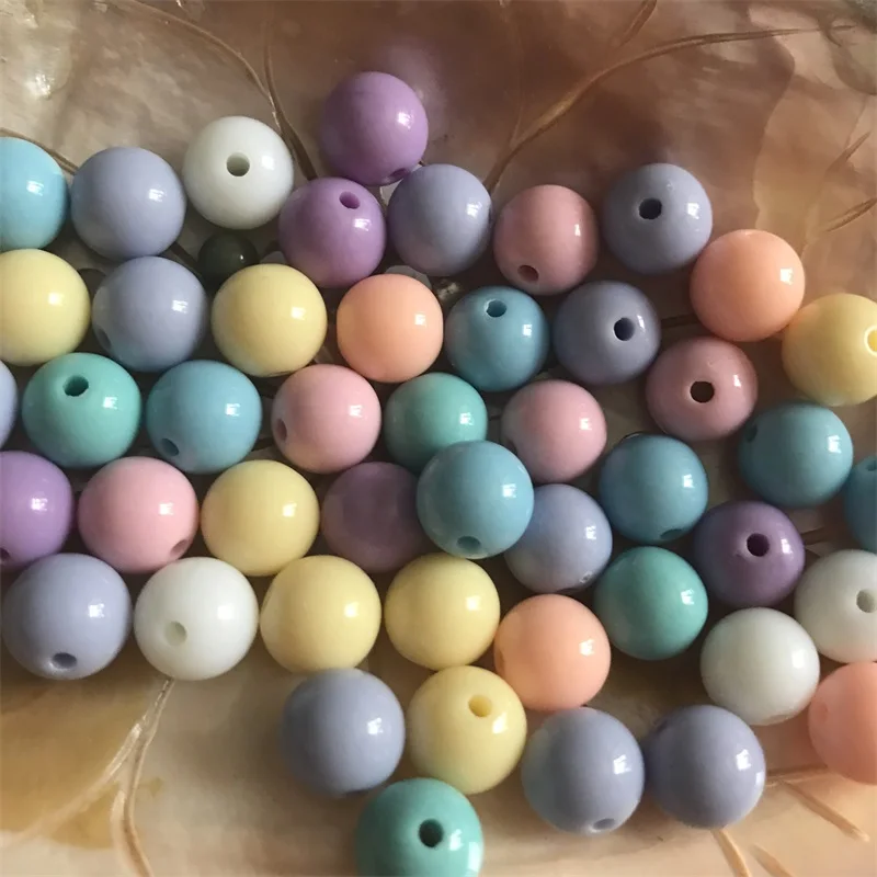 Акриловые бусины разделители круглые пастельные разные цвета 6/8/10 мм 100 шт. новые