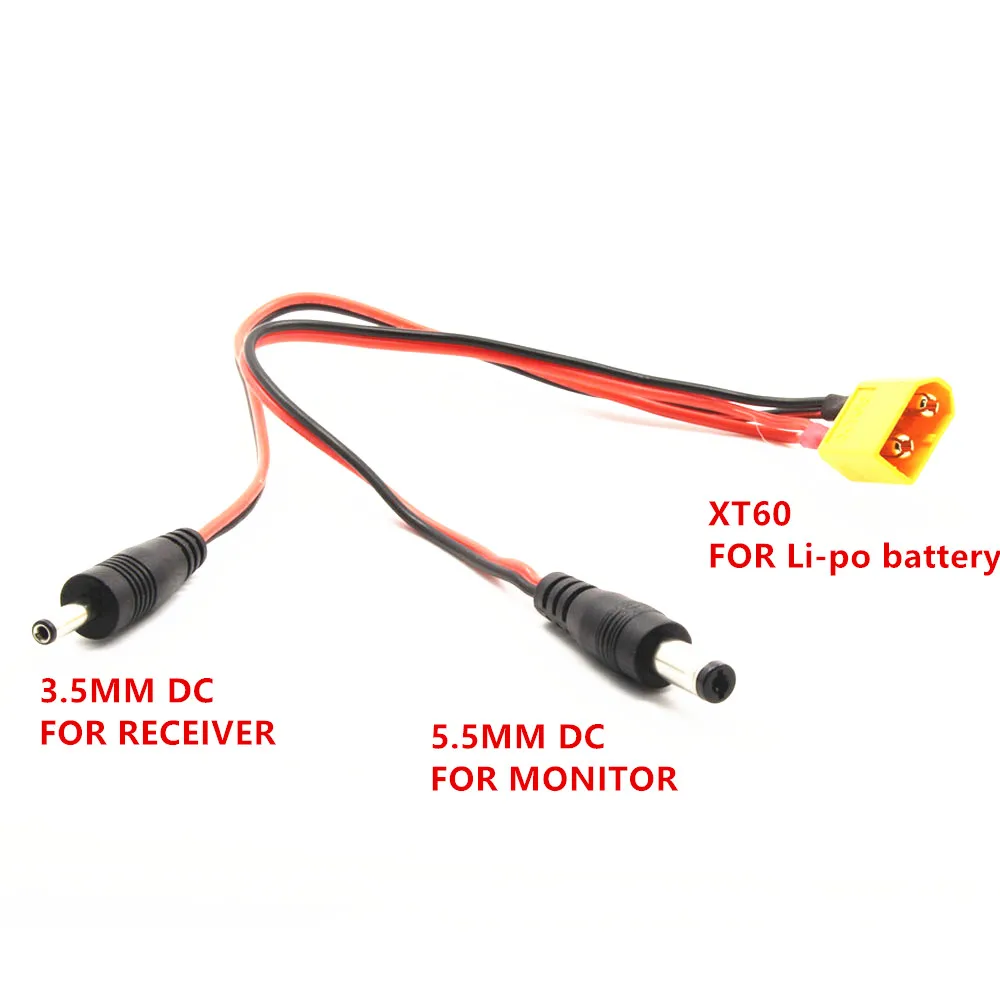 Power supply line XT60 Plug DC Cable connect Lipo battery and Monitor display Boscam 5.8G 5.8Ghz Receiver for FPV Aeria | Игрушки и