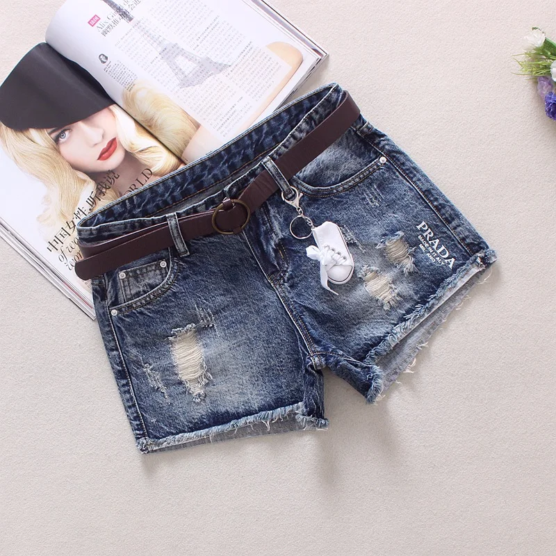 2021 синие женские джинсовые шорты с надписью летние весенние ностальгические со