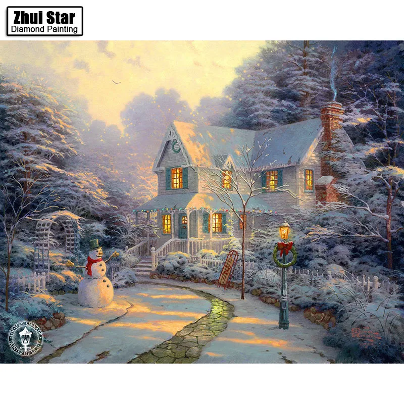 5D алмазная вышивка Снежный домик иконы для украшения гостиной сделай сам