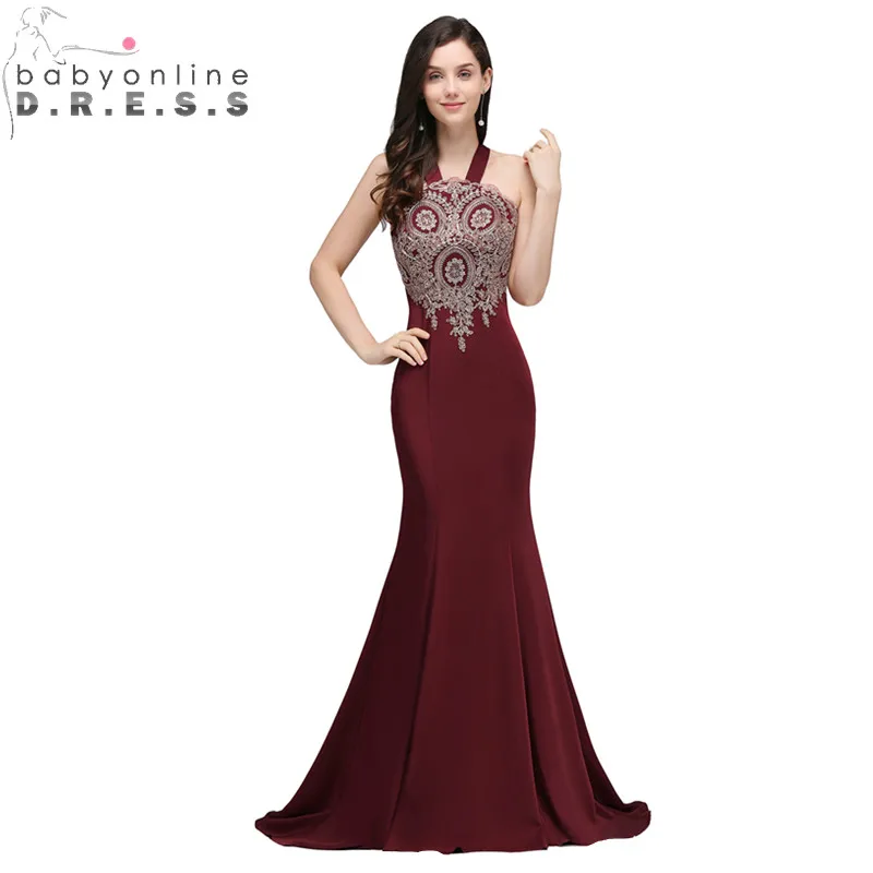 Babyonlinedress сексуальные строгие платья бордового цвета для выпускного вечера