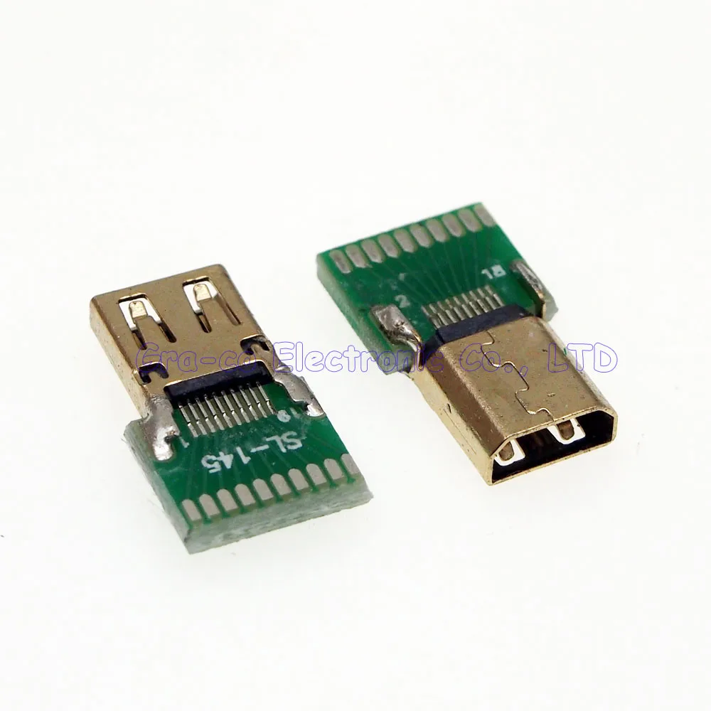 5 шт./лот позолоченный MICRO HDMI гнездо с печатной платой D Тип 19P Женский тестовый