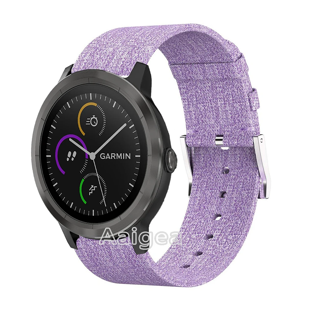 Фиолетовый Тканый тканевый ремешок для наручных часов Garmin Vivoactive 3, сменный модный нейлоновый ремешок для наручных часов, браслет 20 мм - Цвет: Фиолетовый
