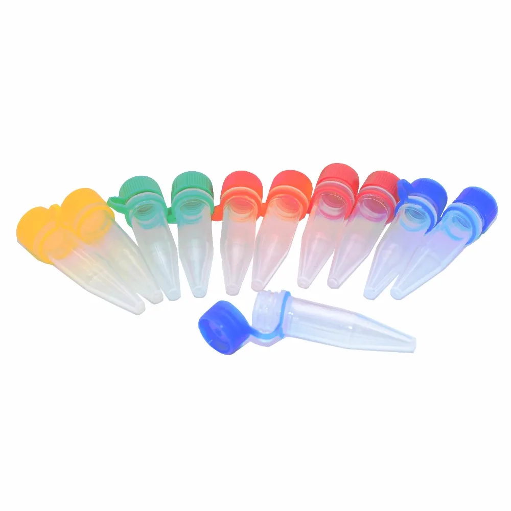 100pcs Microcentrifuge Tube with Snap Cap 1.5ml Centrifuge Tubes Plastic Test Tubes with Colorful caps