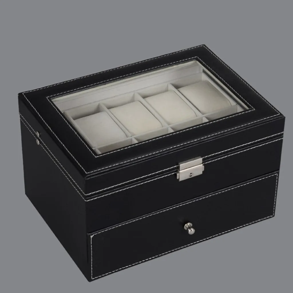 4 размера выбор коробка для хранения ювелирных изделий можно увидеть через ящик