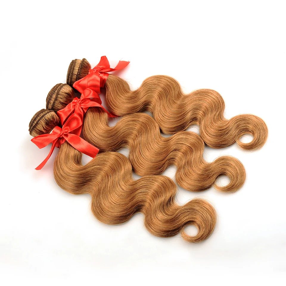 27 бразильских волос Блонд волнистые пучки с застежкой человеческие волосы Pinshair 3