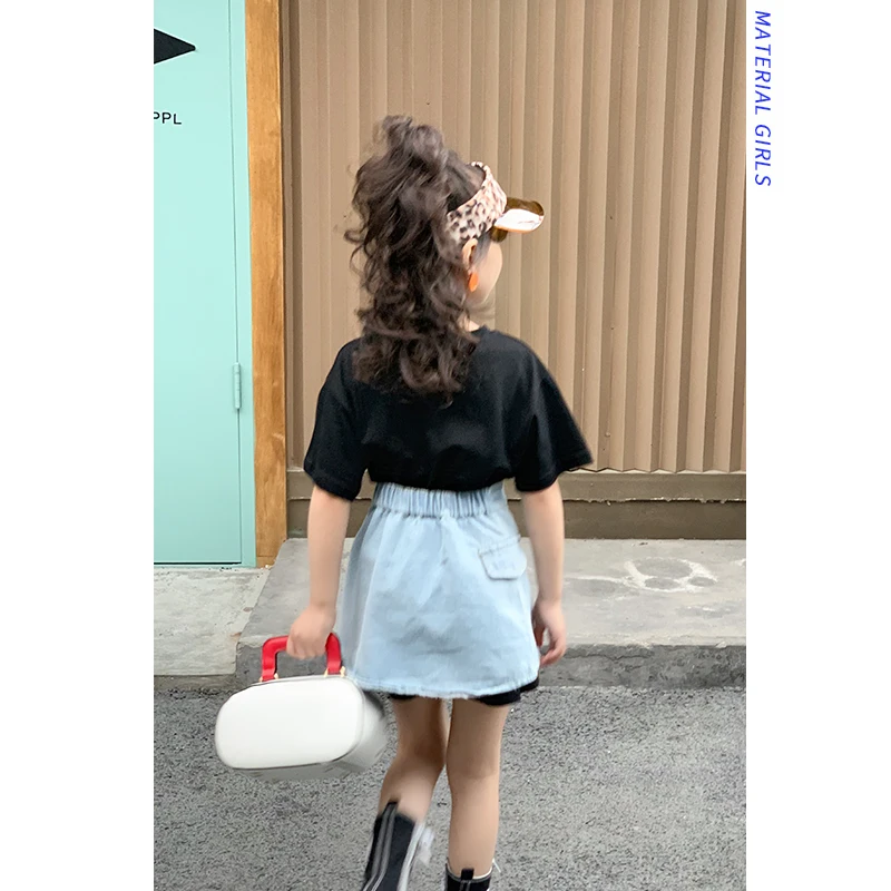 Лидер продаж Летний Новый женский топ с коротким рукавом и джинсовая юбка