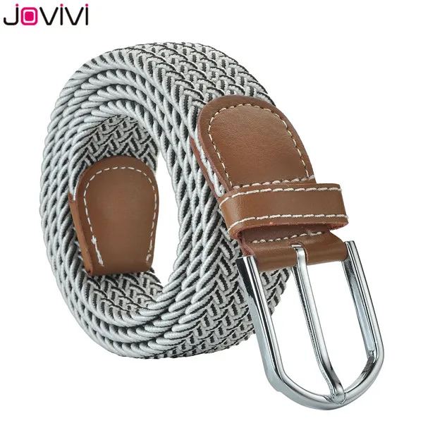 Jovivi последний стиль 1 шт. повседневные мужские и женские тканевые Плетеный растягивающийся ремень с пряжкой эластичный пояс для гольфа подарок на день рождения - Цвет: 1x Mix Color2 105cm