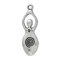 doreenbeads charm pendants venus of willendorf fertility goddess pregnancy silver color color spiral carved 39mm x 13mm 10 pcs